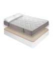 Canapé y Colchón Neo Plus Muelles 150x190 Blanco, canapé blanco, tapa 3D, colchón visco, almohada y protector colchón