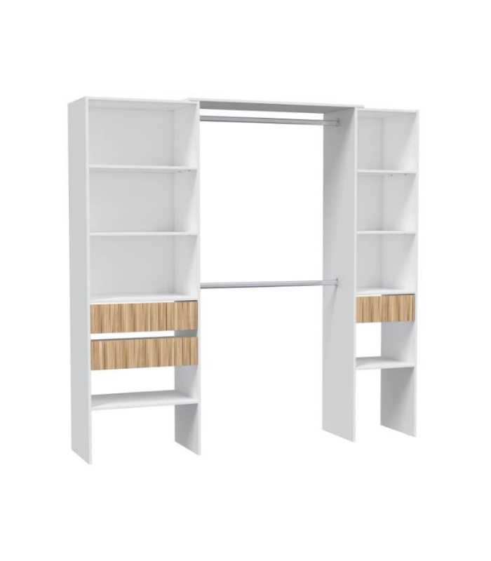 Kit Zero de soportes para estantes de madera y barra de colgar